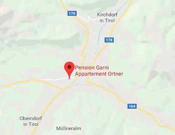 Pension Garni Appartement Ortner St Johann in Tirol Anreise Lage